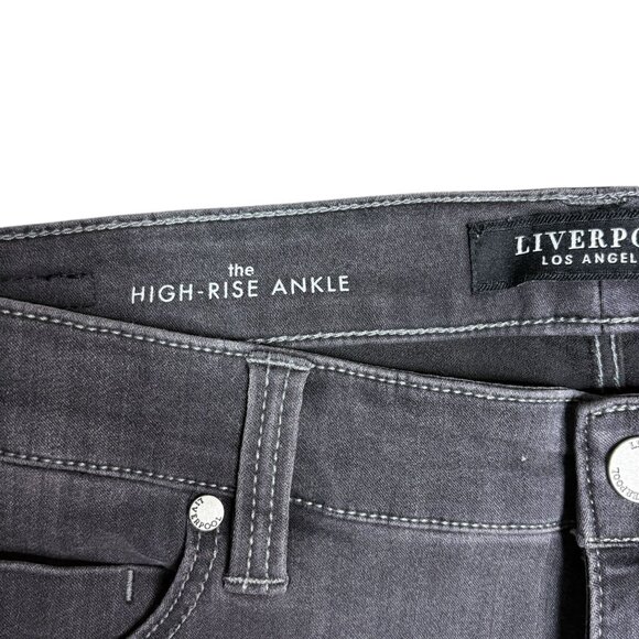 Liverpool High Rise Ankle Skinny Jeans Black Petite Size 12/31 - Picture 6 of 7